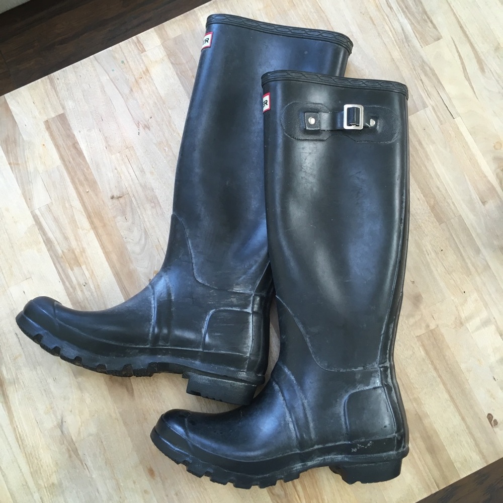 Hunter Matte Black Tall Rain Boots